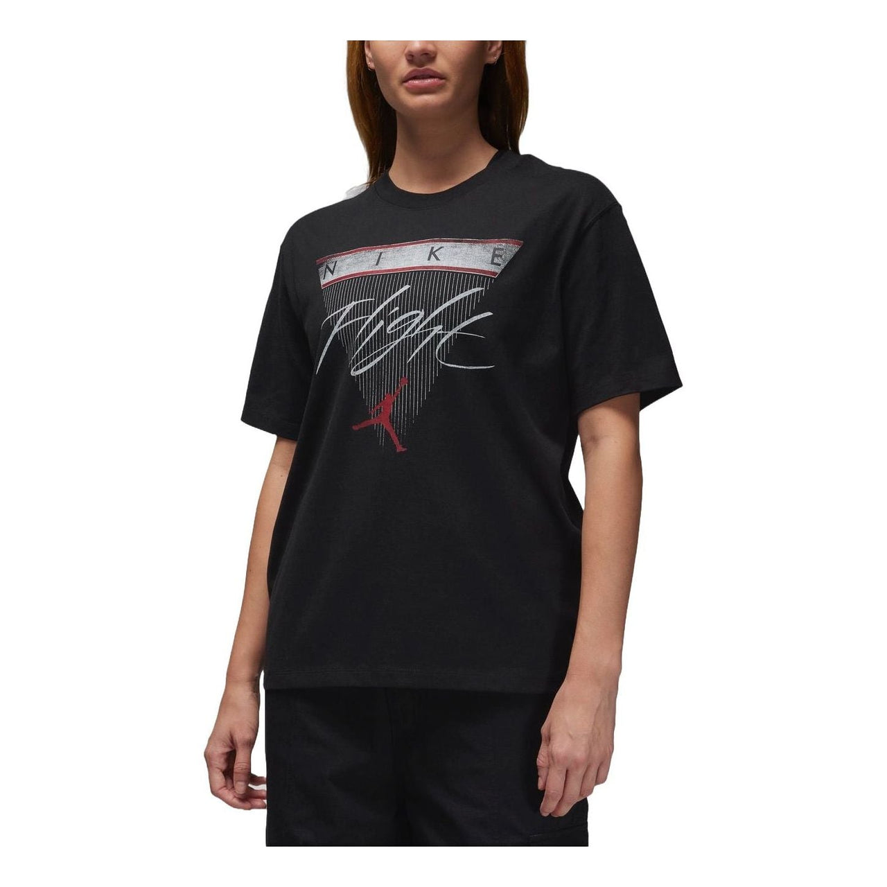 (WMNS) Air Jordan Flight Heritage Graphic T-shirt Asia Sizing 'Black' FQ3241-010
