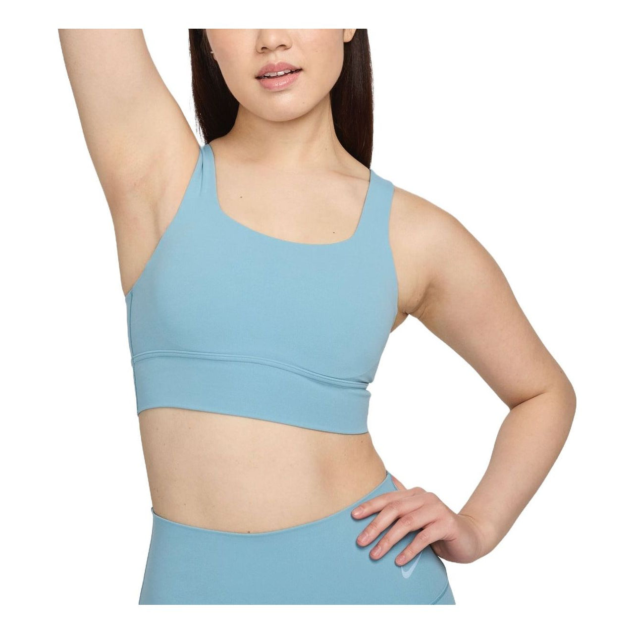(WMNS) Nike Zenvy Medium-Support Padded Longline Sports Bra Asia Sizing 'Denim Turquoise' DO6620-464