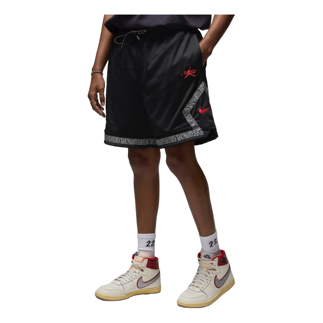 Air Jordan x Awake NY Diamond Shorts 'Black Red' FQ5449-010