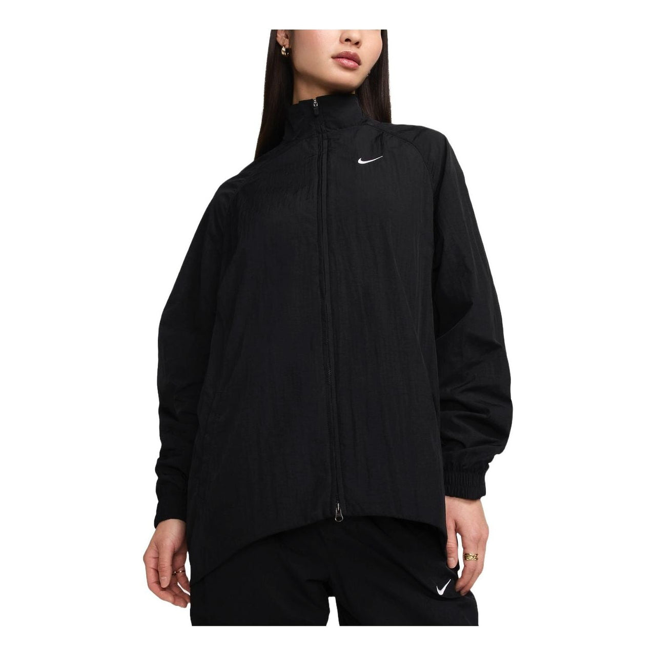 (WMNS) Nike Sportswear Collection Oversized Repel Zip Jacket 'Black White' FV7535-010