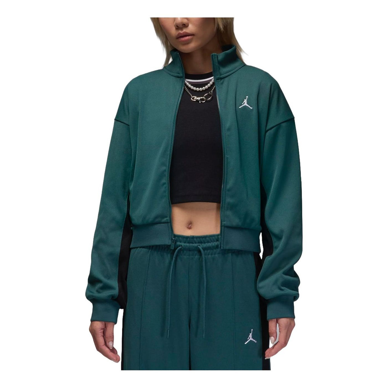 (WMNS) Air Jordan Knit Jacket Asia Sizing 'Dark Green' FV7105-366