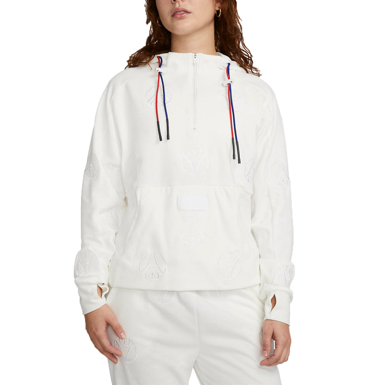 (WMNS) Nike x Paris Saint-Germain Dri-FIT 1/2 Zip Football Hoodie 'Sail White' DX5693-133