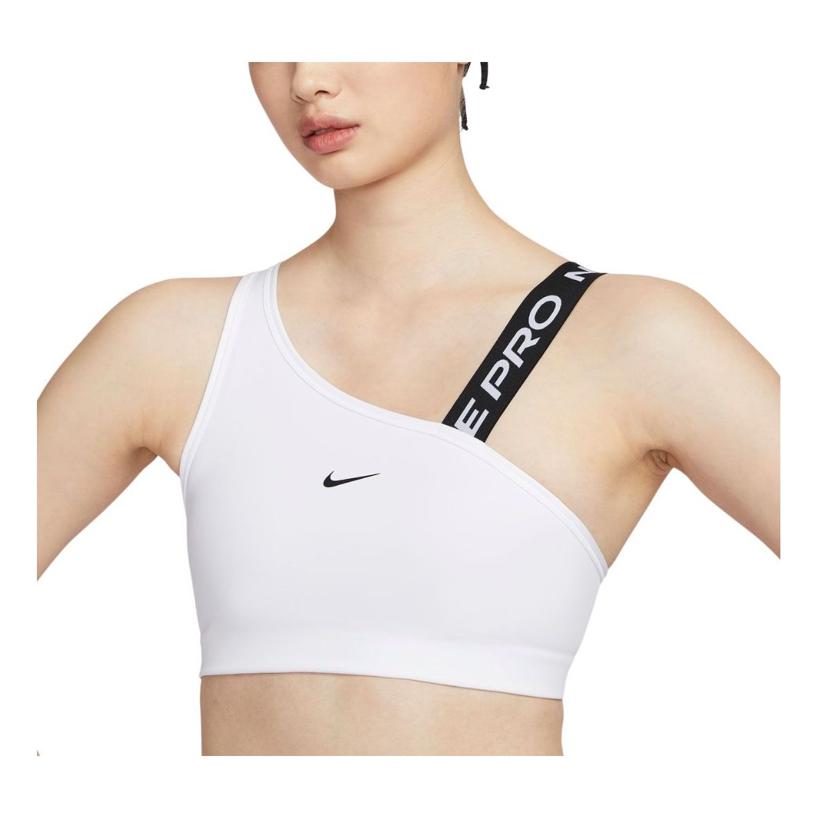 (WMNS) Nike Pro Swoosh Asymmetrical Medium-Support Padded Sports Bra Asia Sizing 'White' FV6527-100