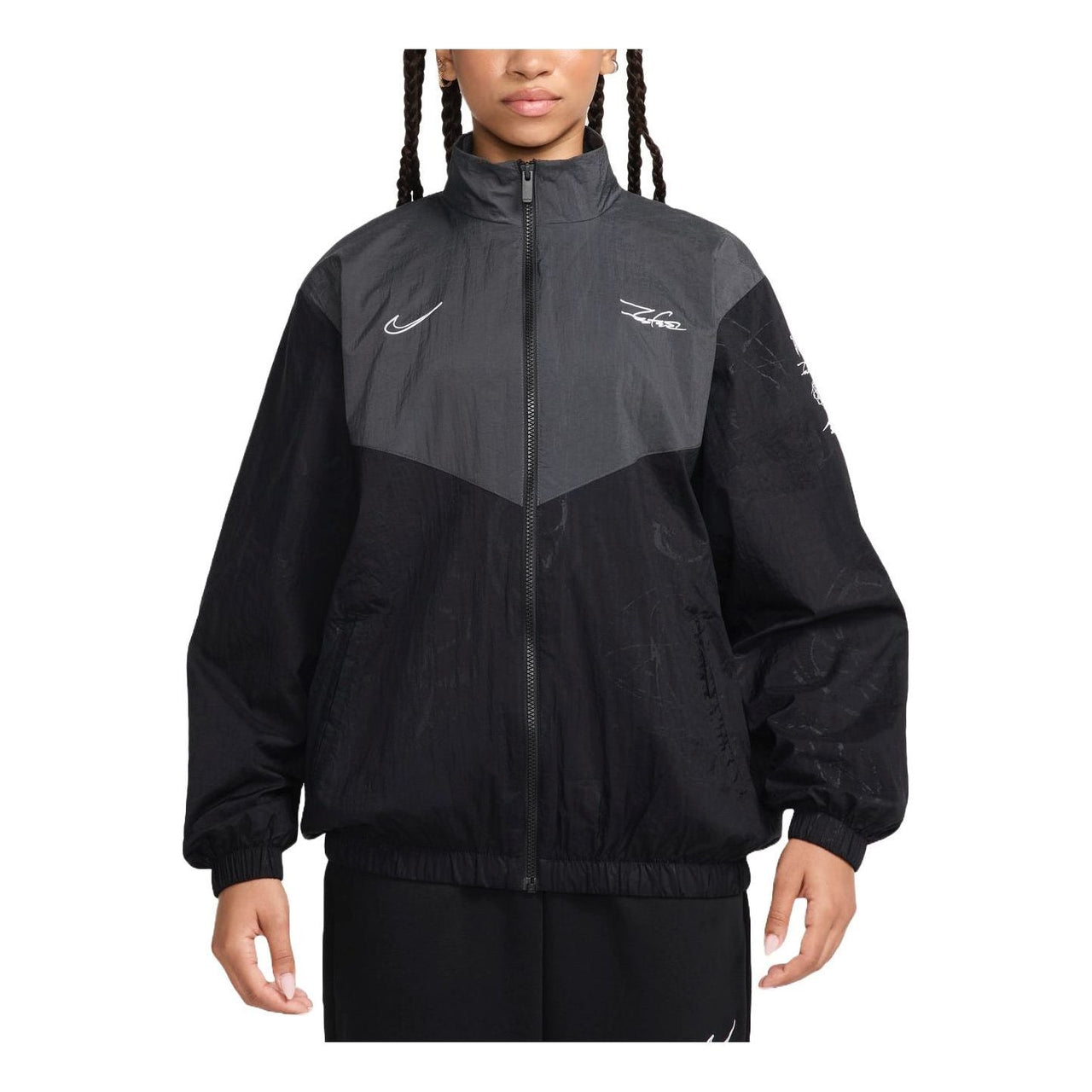 (WMNS) Nike Sportswear Breaking Windrunner Jacket Asia Sizing 'Black Anthracite' HF6069-010