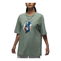 (WMNS) Air Jordan Graphic Oversized T-Shirt Asia Sizing 'Green' FN5709-304