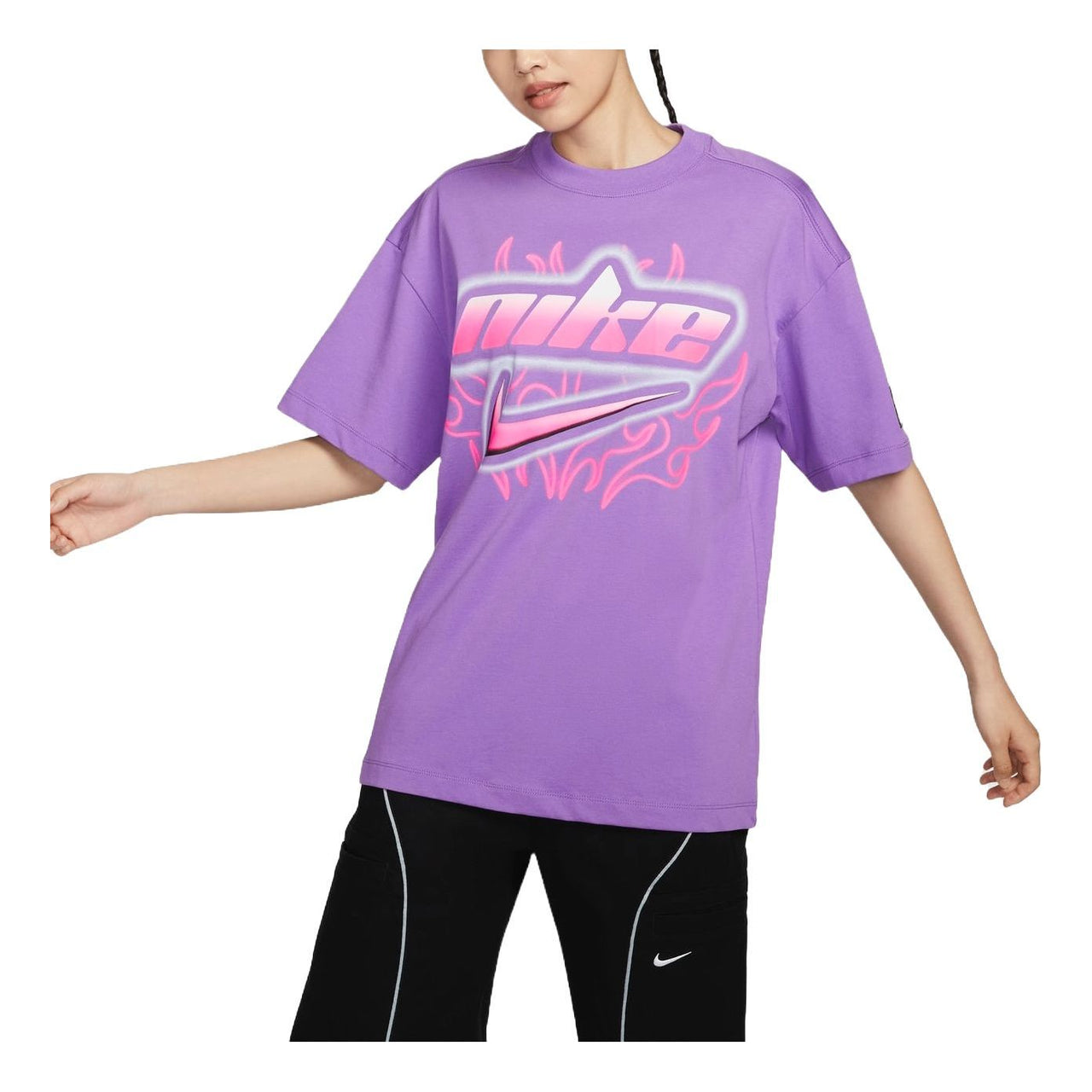 (WMNS) Nike Sportswear Oversized T-shirt Asia Sizing 'Purple' FZ1147-521