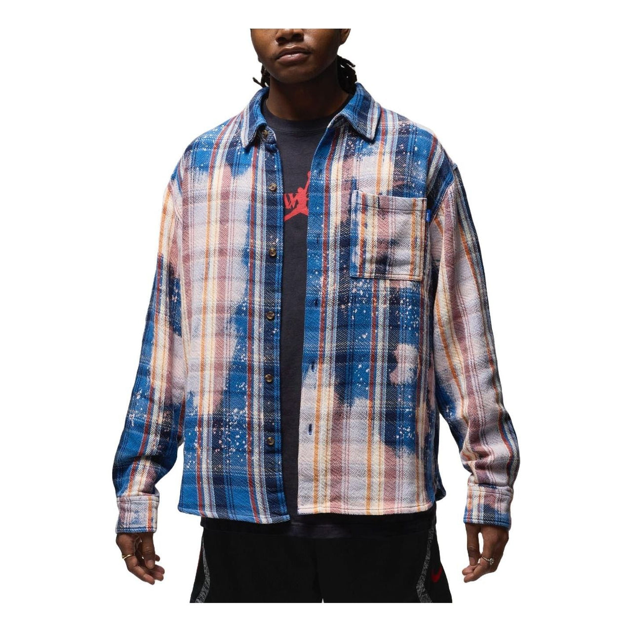 Air Jordan x Awake NY Flannel Shirt Asia Sizing 'Blackened Blue Sail' FQ5454-498