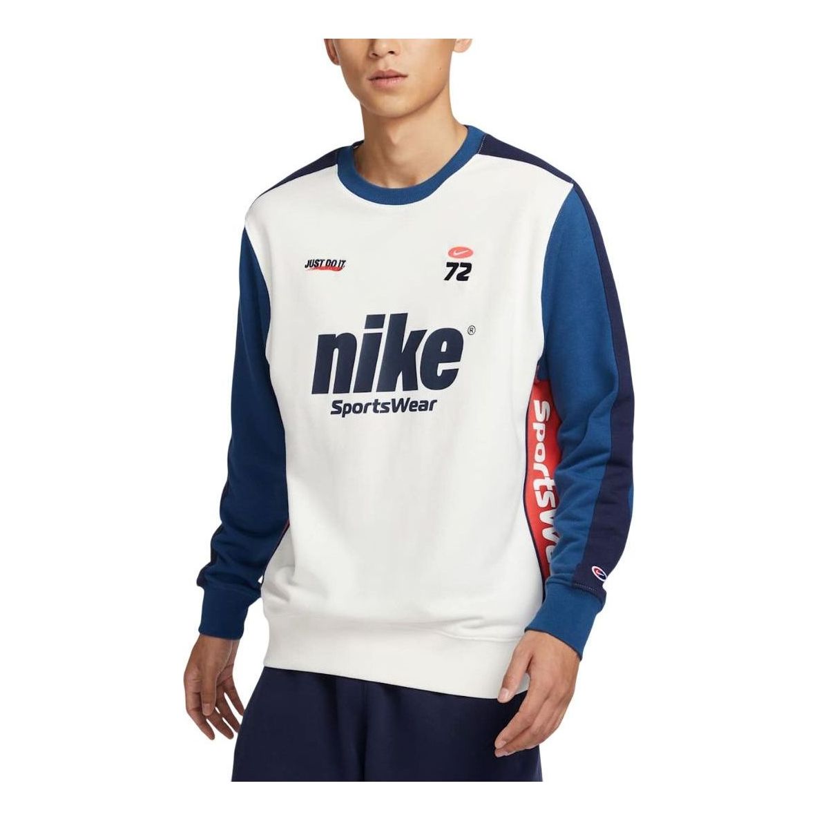 Nike Sportwear Club Crew-Neck Sweatshirt Asia Sizing 'Sail Blue' HQ4949-133