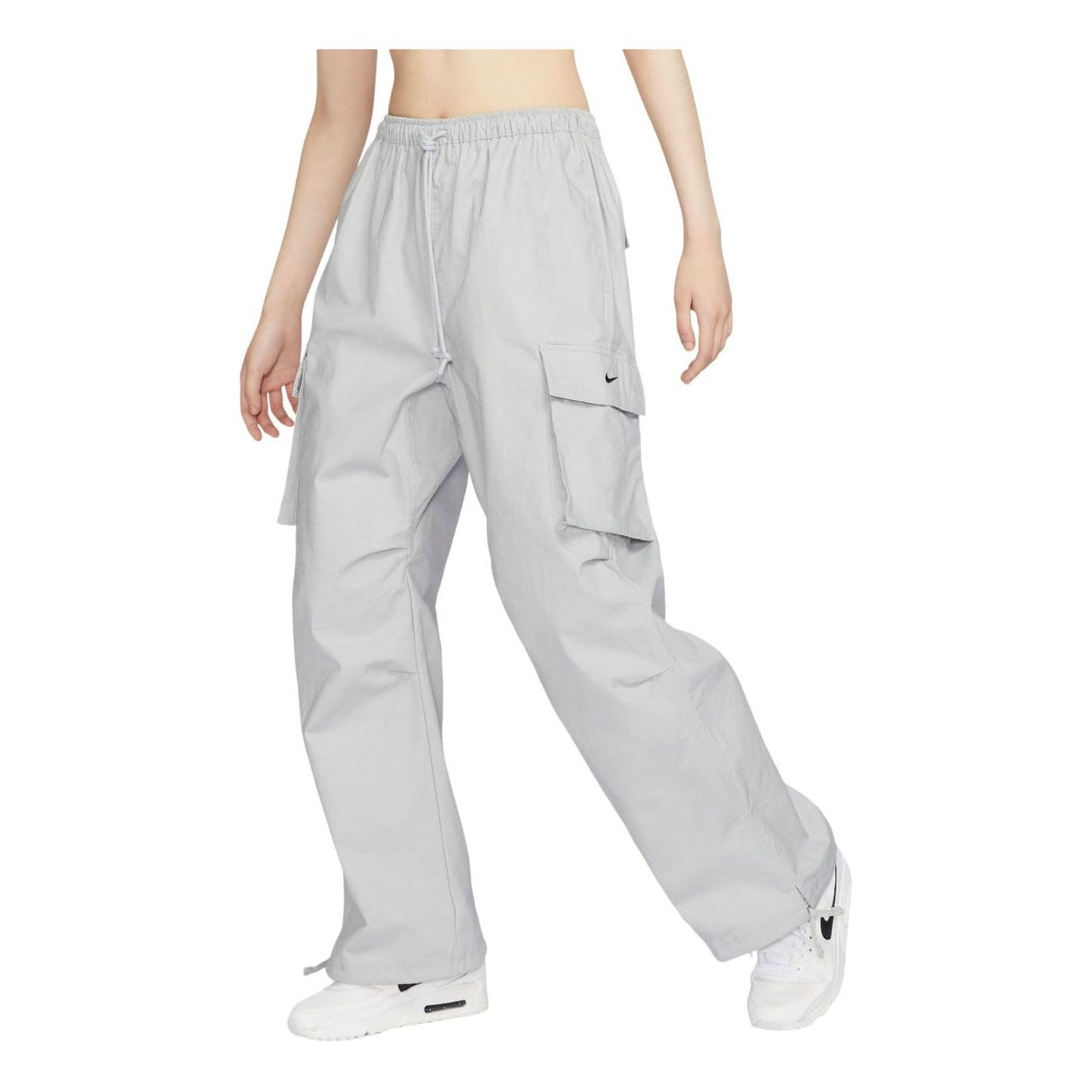(WMNS) Nike Sportswear Mid-Rise Oversized Cargo Pants Asia Sizing 'Light Smoke Grey' FV7521-077