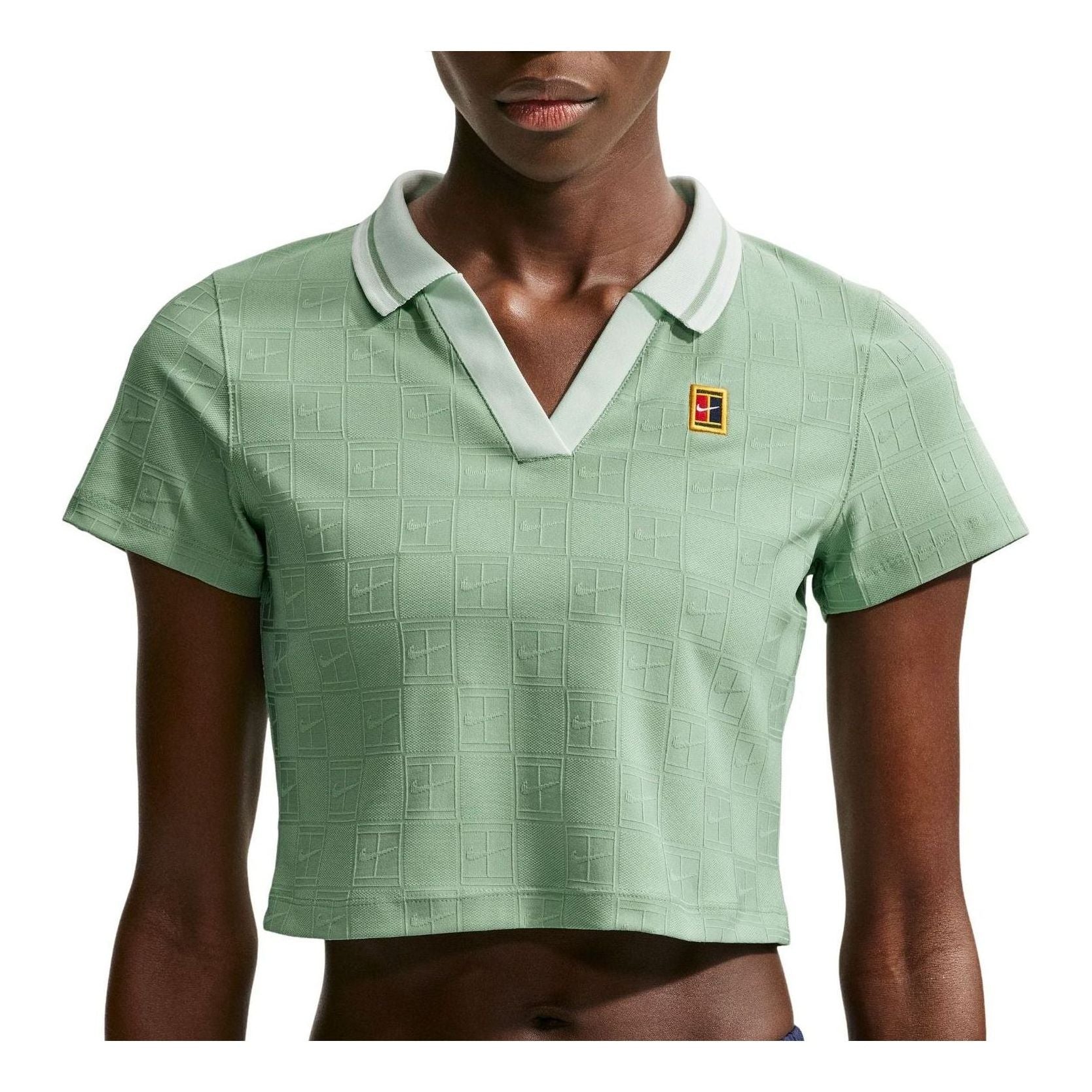 (WMNS) Nike Court Collection Dri-FIT Cropped Polo 'Steam Barely Green' IB0772-006
