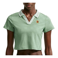 (WMNS) Nike Court Collection Dri-FIT Cropped Polo 'Steam Barely Green' IB0772-006