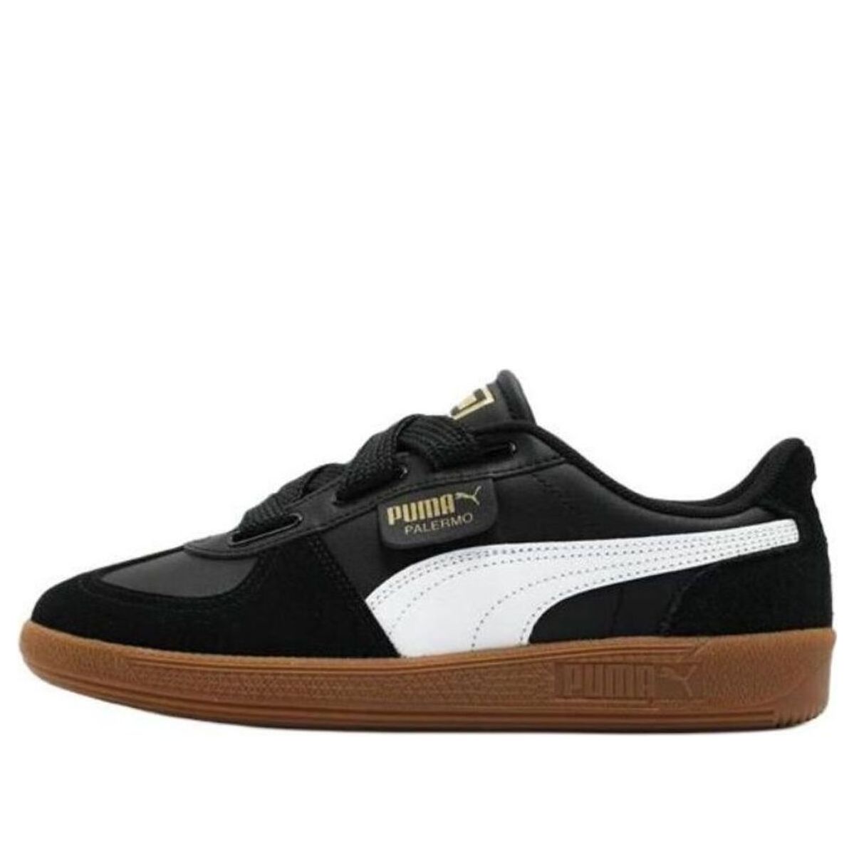 (WMNS) Puma Palermo Wide Lace SD 'Black White Gold' 402109-02