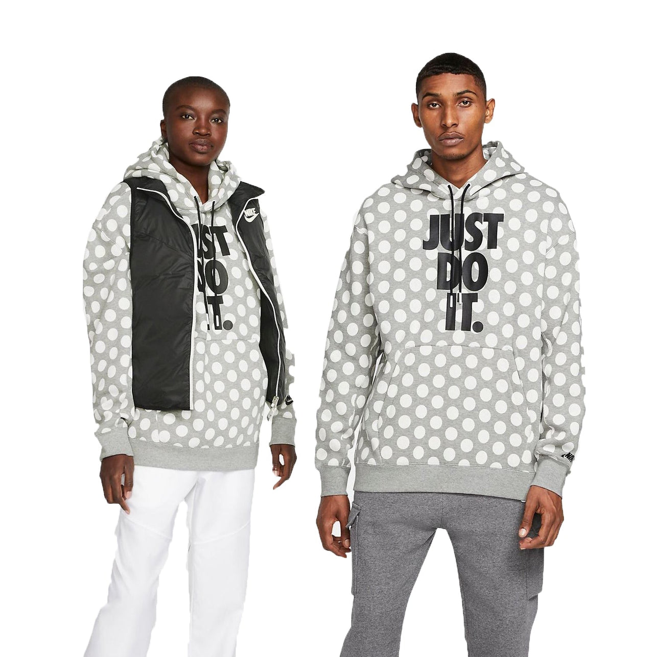 Nike Full Out Dots Hoodie 'Grey White' BV5531-063