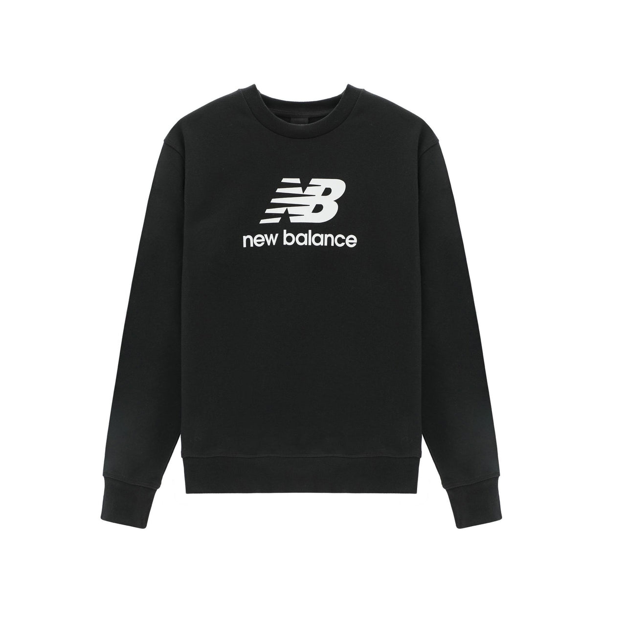 New Balance Essentials Stacked Logo French Terry Crewneck Asia Sizing 'Black' AMT31538-BK