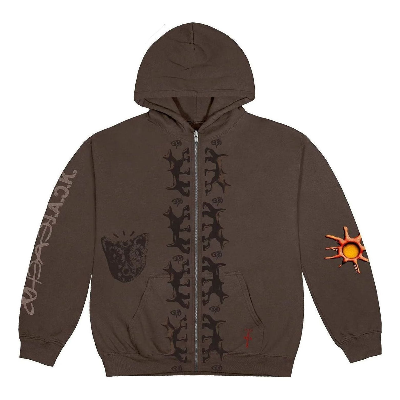 Travis Scott Reverse Dog Zip Up Hoodie 'Brown' CJFN-SS81
