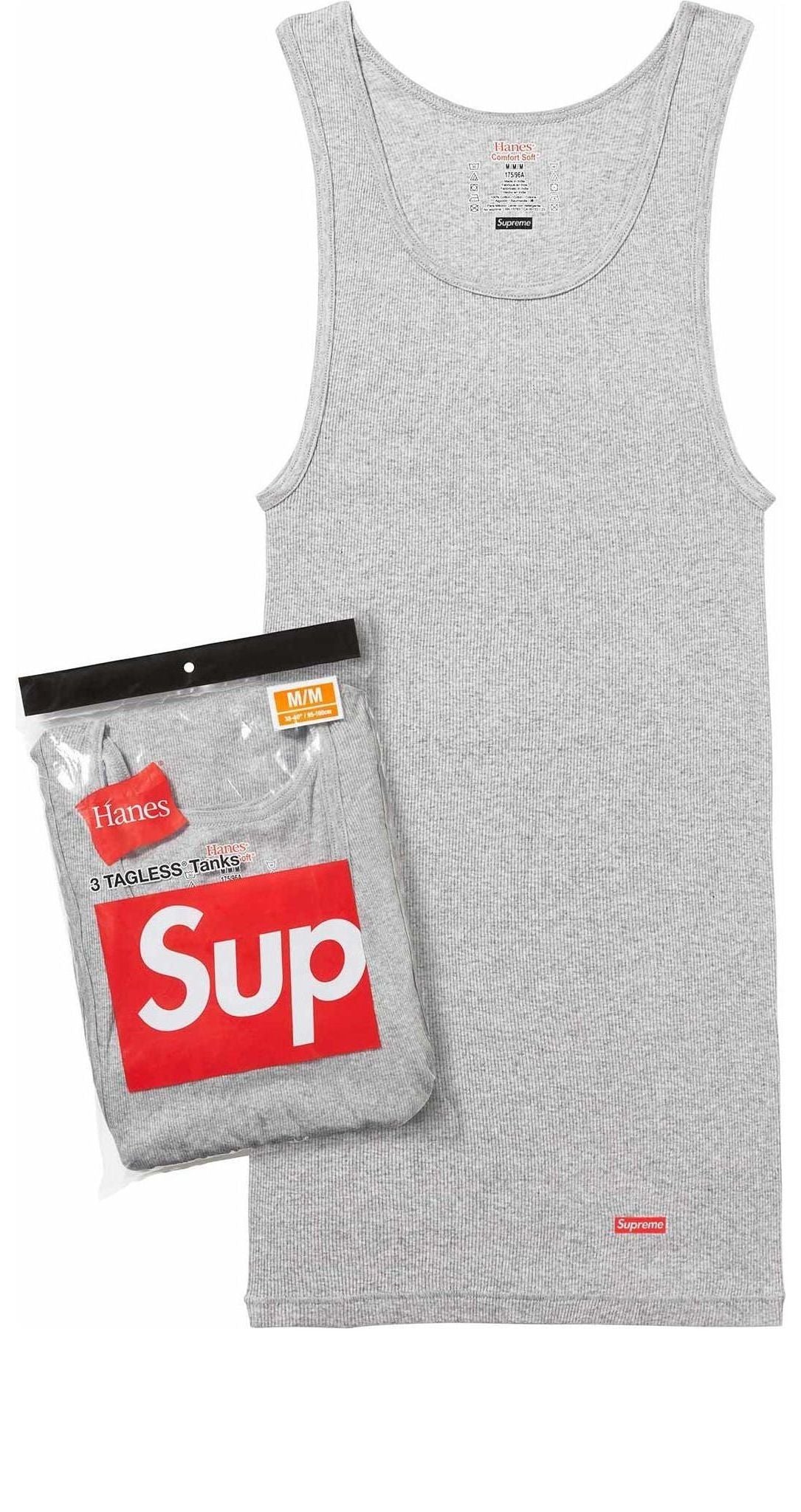Supreme x Hanes Tagless Tank Tops (3 Pack) 'Grey' SUP-SS24-024