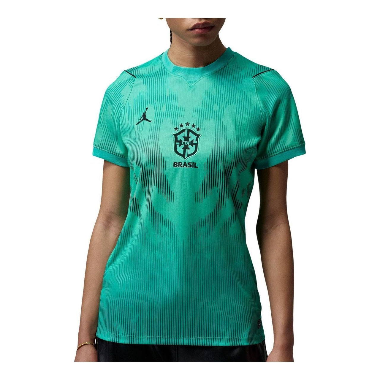 (WMNS) Jordan Brazil 2026 Stadium Goalkeeper Dri-FIT Soccer Replica Jersey 'Light Menta Black' IQ3336-369