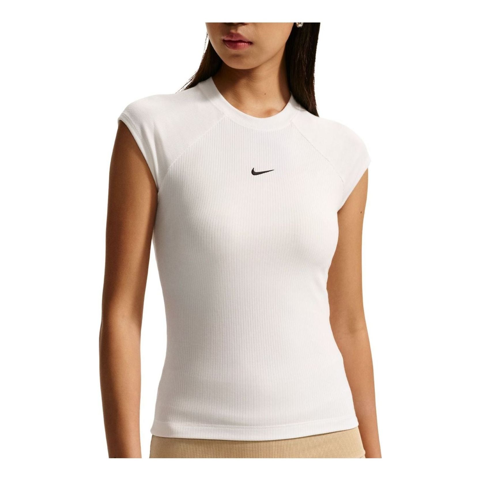 (WMNS) Nike Sportswear Tight Ribbed T-Shirt 'White' IF0243-133