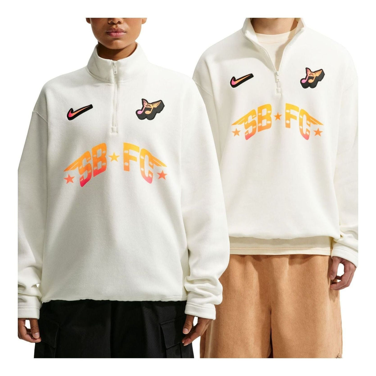 Nike SB Skate 1 2-Zip Fleece Crew-Neck Sweatshirt 'Sail' IM5463-133
