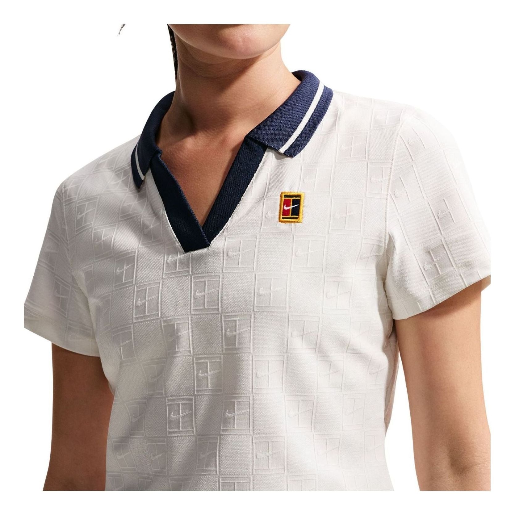 (WMNS) Nike Court Collection Dri-FIT Cropped Polo 'Sail Midnight Navy' IB0772-133
