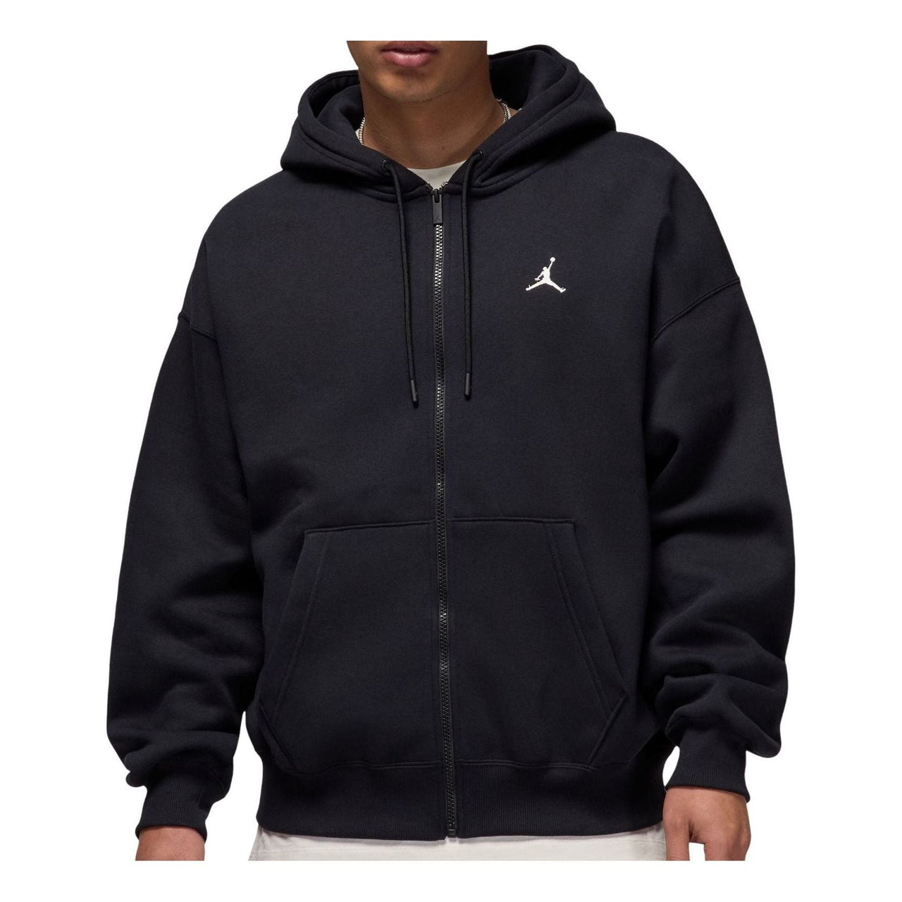Jordan Brooklyn Fleece Oversized Full-Zip Hoodie 'Black Sail' IB7231-010