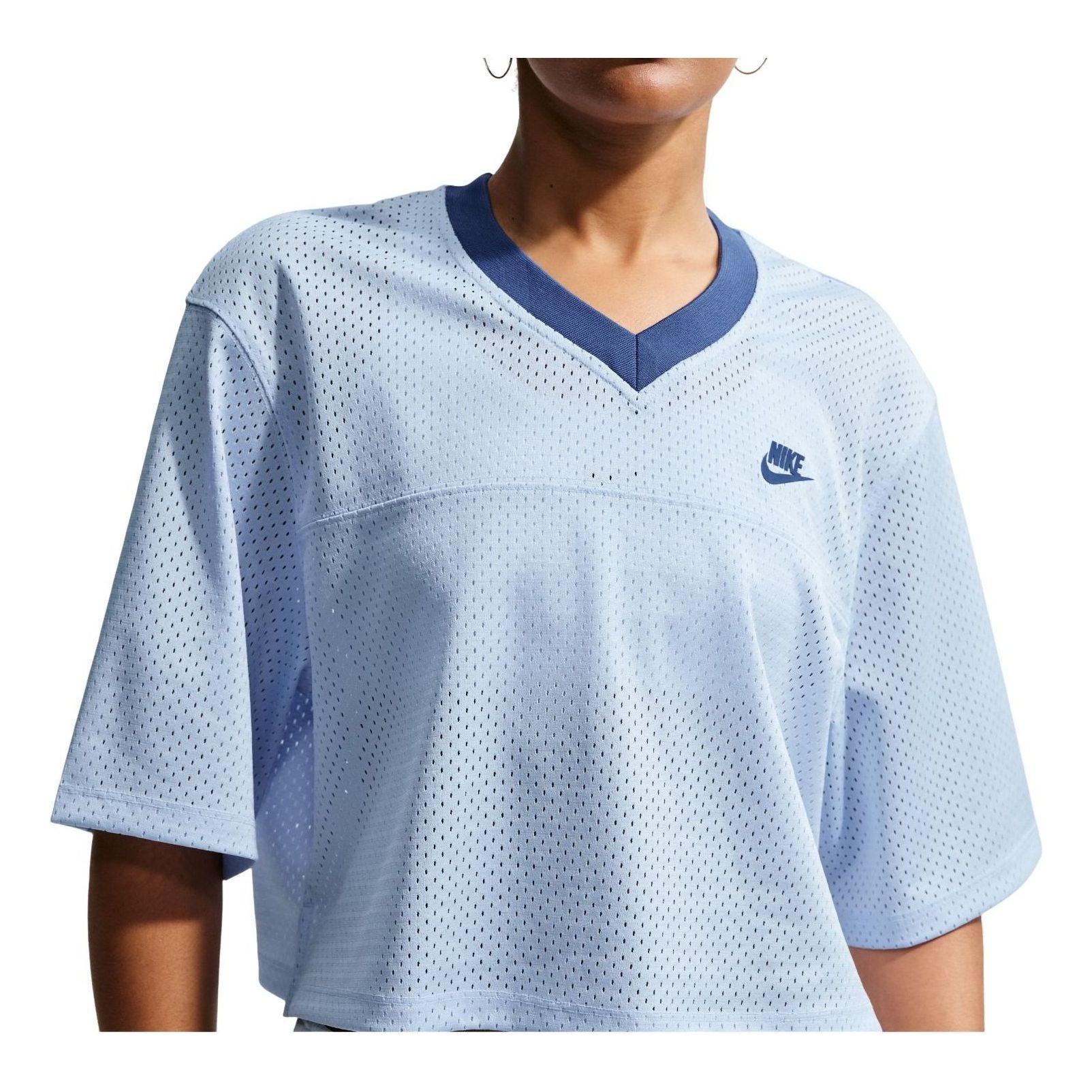 (WMNS) Nike NSW Heritage Festival Crop Mesh Jersey 'Hydrogen Blue Mystic Navy' IR1650-407