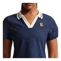 (WMNS) Nike Court Collection Dri-FIT Cropped Polo 'Midnight Navy Sail' IB0772-410