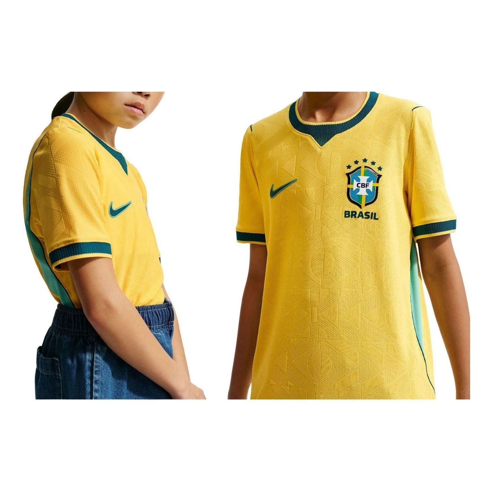 (GS) Nike Brazil National Team 2026 Match Home Aero-FIT Soccer Jersey 'Canary Light Menta Geode Teal' IB5043-724