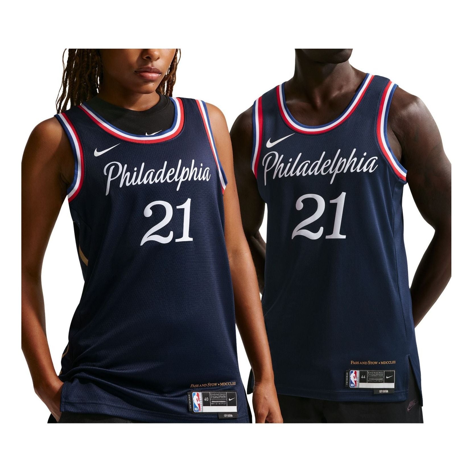 Nike NBA Joel Embiid Philadelphia 76ers City Edition Swingman Jersey 'College Navy' HM5992-420