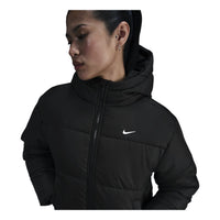 (WMNS) Nike Sportswear Classic Puffer Therma-Fit Loose Hooded Jacket Asia Sizing 'Black White' FZ5900-010
