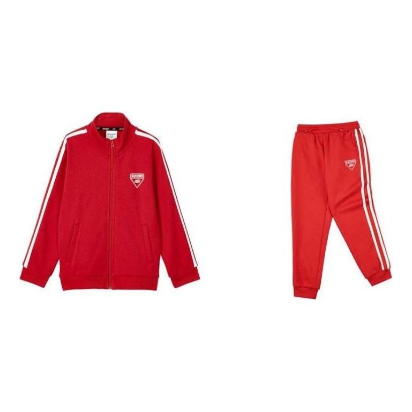 (GS) Skechers Stripe Sports Knitted Set 'Red White Grey Navy Orange' L321K109