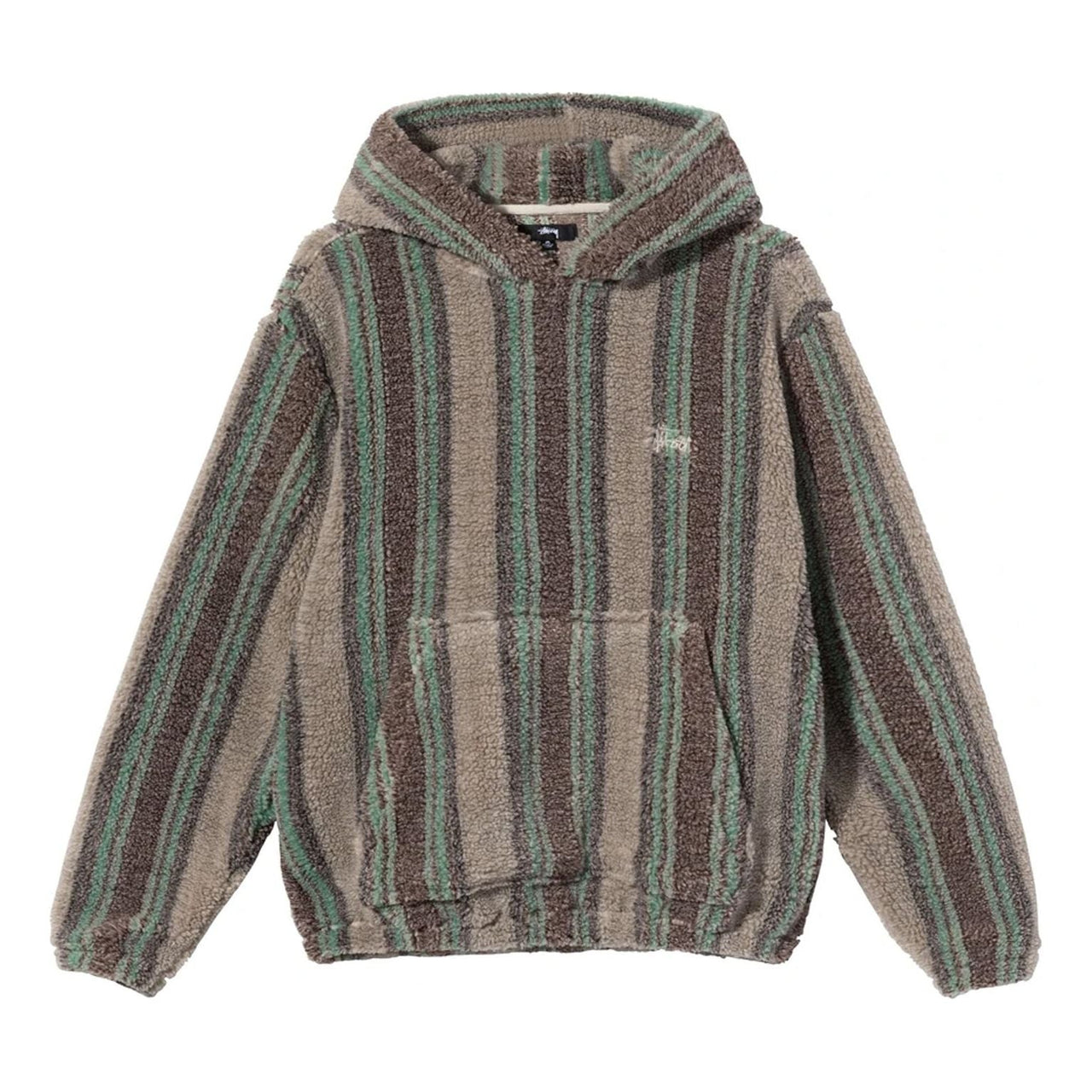 Stussy Stripe Sherpa Hoodie 'Tannin' 118438-TANN