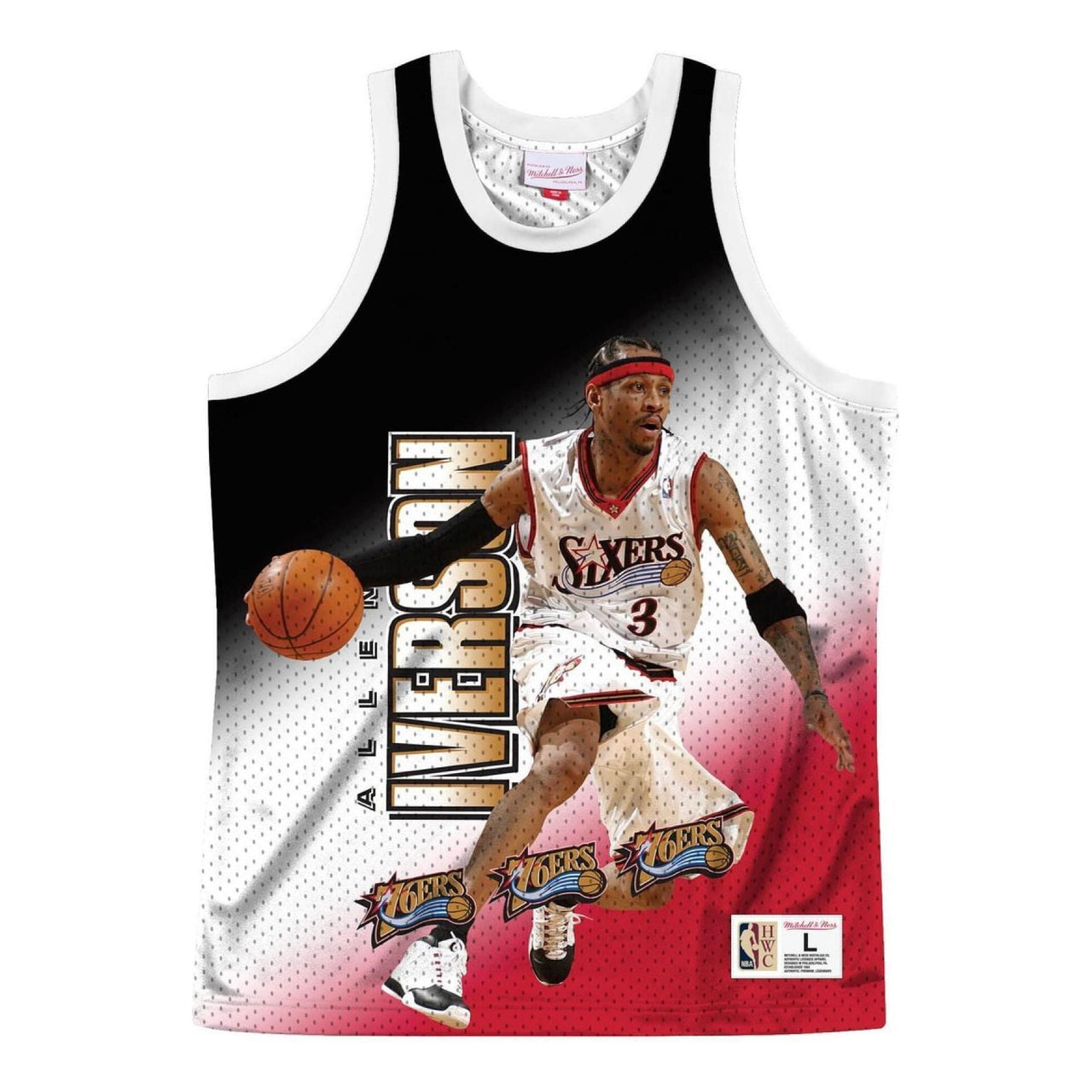 Mitchell & Ness x NBA Philadelphia 76ers Behind The Back Jersey 'Allen Iverson 3' MSTKMI19002-P76WHITAIV