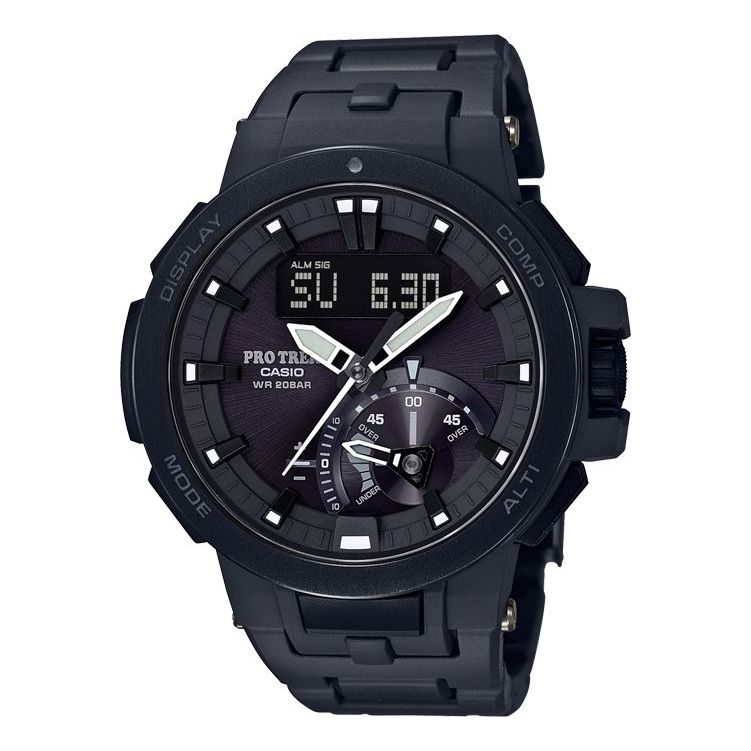 CASIO Quartz Sports Solar Powered Mens Black Analog/Digital Combo PRW-7000FC-1BPR