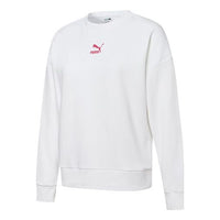 (WMNS) PUMA Graphic Logo Printingn Round-neck SweatshirtWhite 534416-02