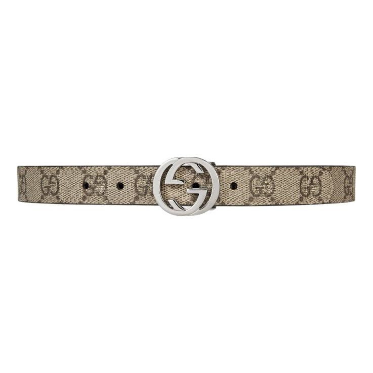 GUCCI Kids Double G Canvas Belt Brown Wide 2cm 258395-KGD0N-9742