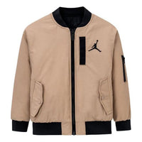 (GS) Air Jordan Reversible Bomber Jacket 'Tan Black' JD2342009PS-002