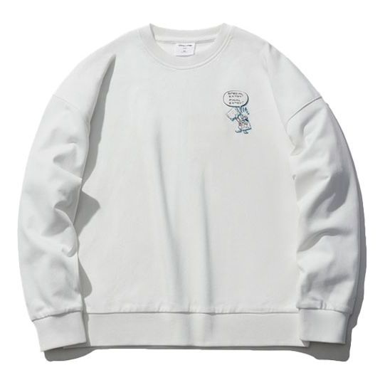 Li-Ning x Disney Crossover Sports Fashion Series Casual Loose Round Neck Pullover Hoodie White AWDR606-2