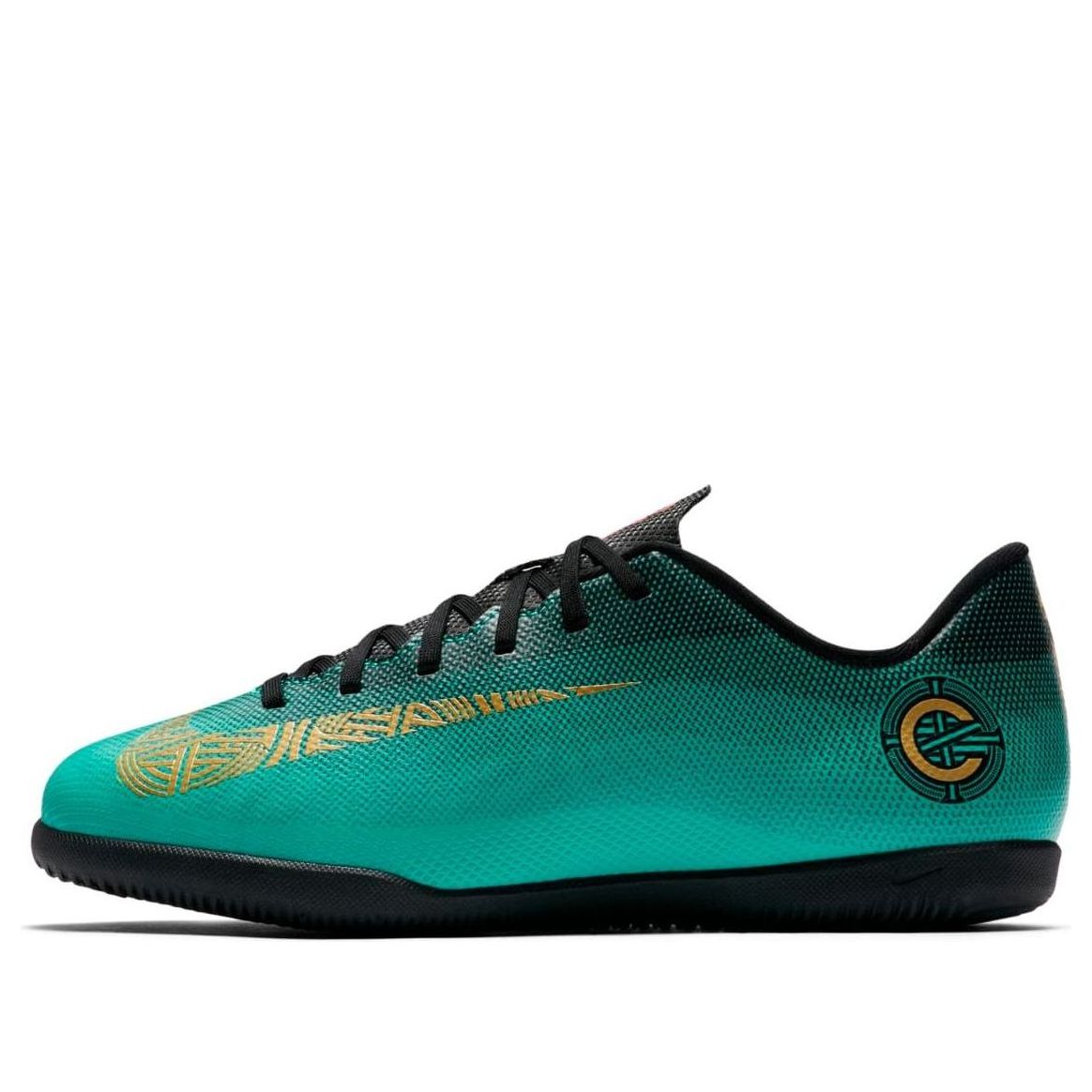 (GS) Nike Mercurial Vapor 12 Club CR7 IC 'Black Green' AJ3105-390