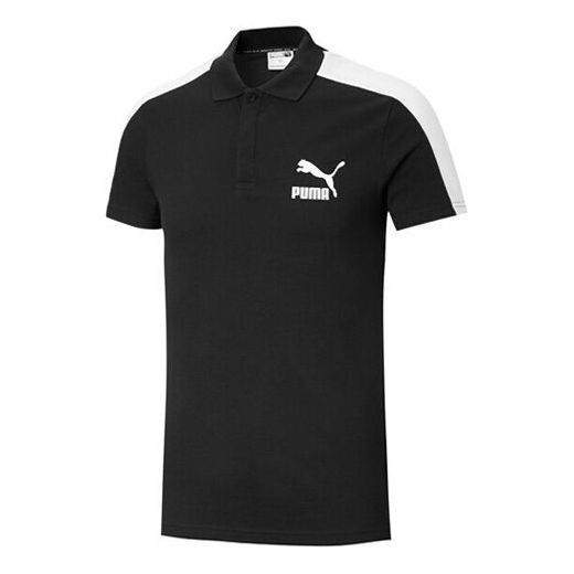 PUMA Iconic T7 Polo Shirt 'Black White' 598250-01