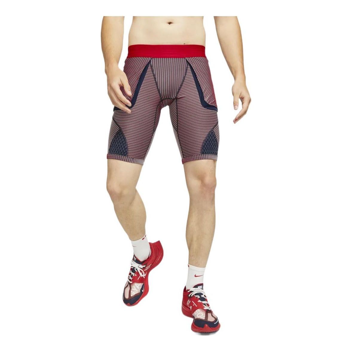 Men's Nike x Gyakusou Crossover Utility Elastic Stripe Sports Tight Shorts Red CU1582-498