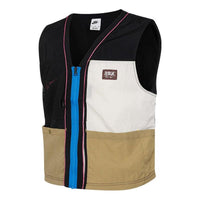 Nike Sports Casual Breathable All-match Stitching Stacked Mesh Vest 'Black White Brown' FJ7683-010