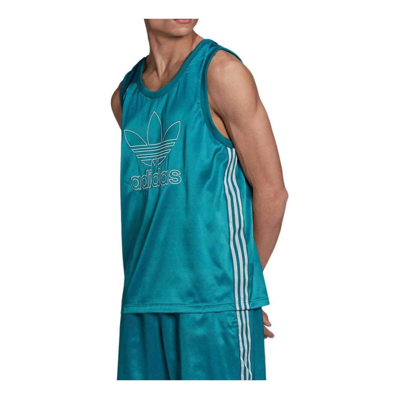Men's adidas originals Embroidered Round Neck Pullover Sleeveless Blue Vest H11436