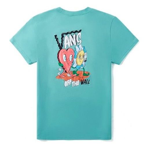 (WMNS) Vans Back Large Cartoon Printing Short Sleeve Green VN0A4MNOJ29