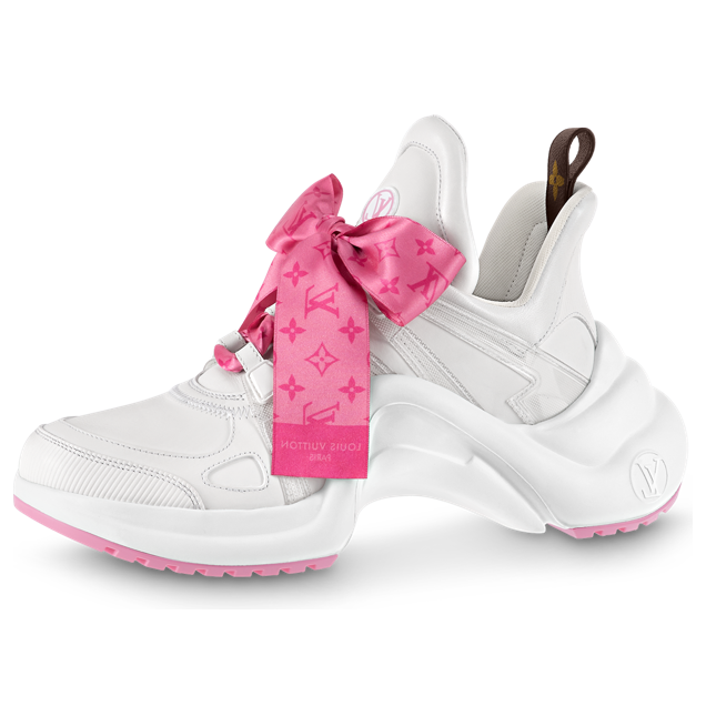 (WMNS) LOUIS VUITTON Archlight 1.0 Sneakers 'White with Pink Monogram Ribbon' 1AB42I