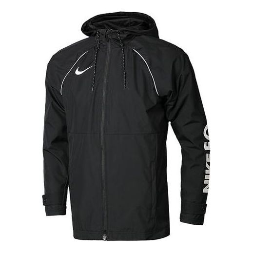 Nike Logo Printing Hooded Jacket 'Black White' AR8553-010