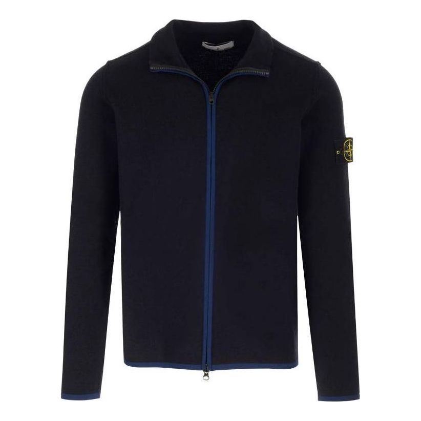 STONE ISLAND Compass-Patch High-Neck Zipped Cardigan Jacket 'Black' 7915503A1-V0020
