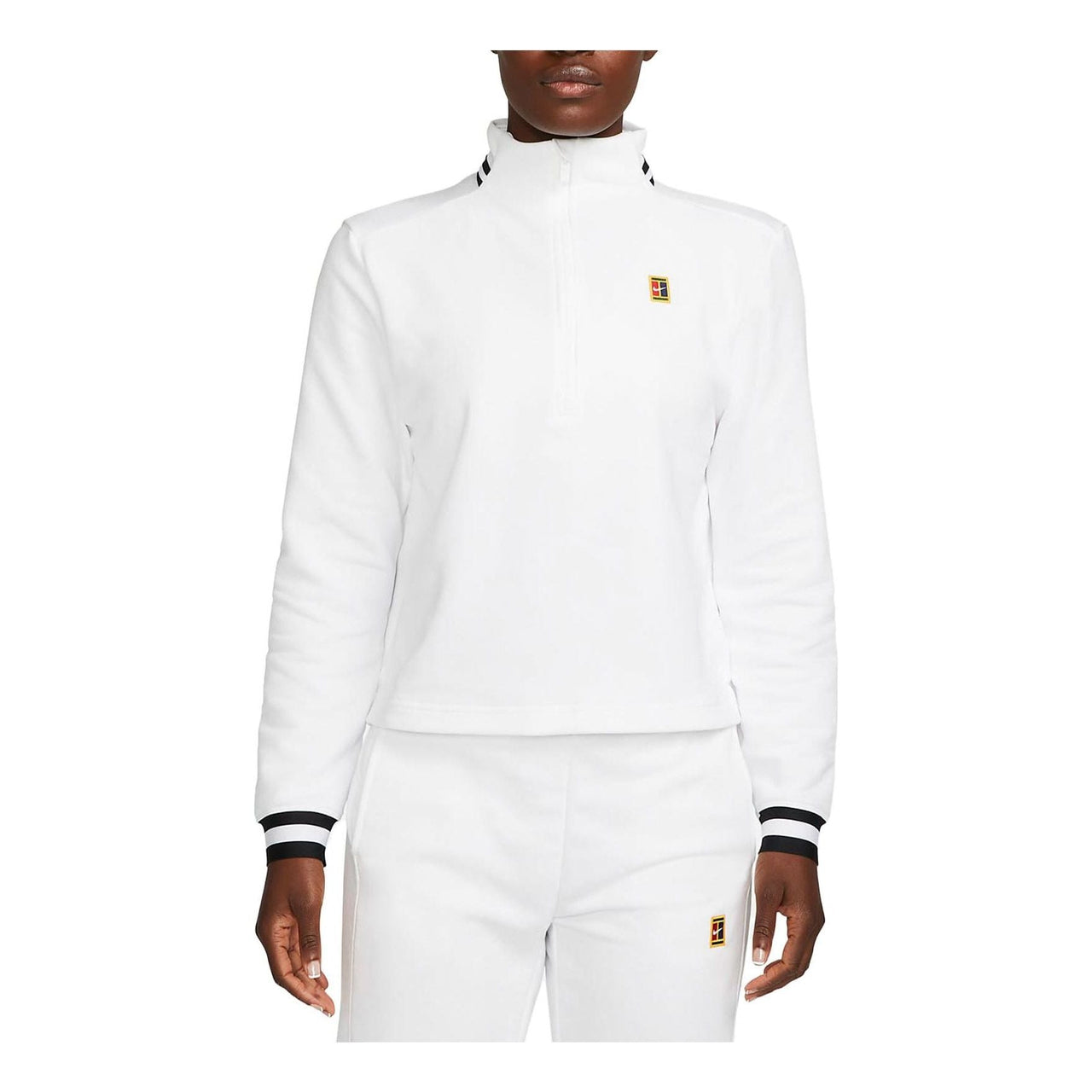 (WMNS) Nike Court Dri-FIT Heritage French Terry Tennis Top 'White' FB4152-100