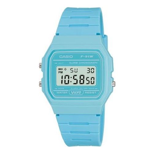 CASIO Waterproof Quartz Sports Mens Blue Digital F-91WC-2AEF