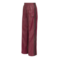 (WMNS) adidas Firebird Loose Pleather Pant Asia Sizing 'Maroon' KU1807